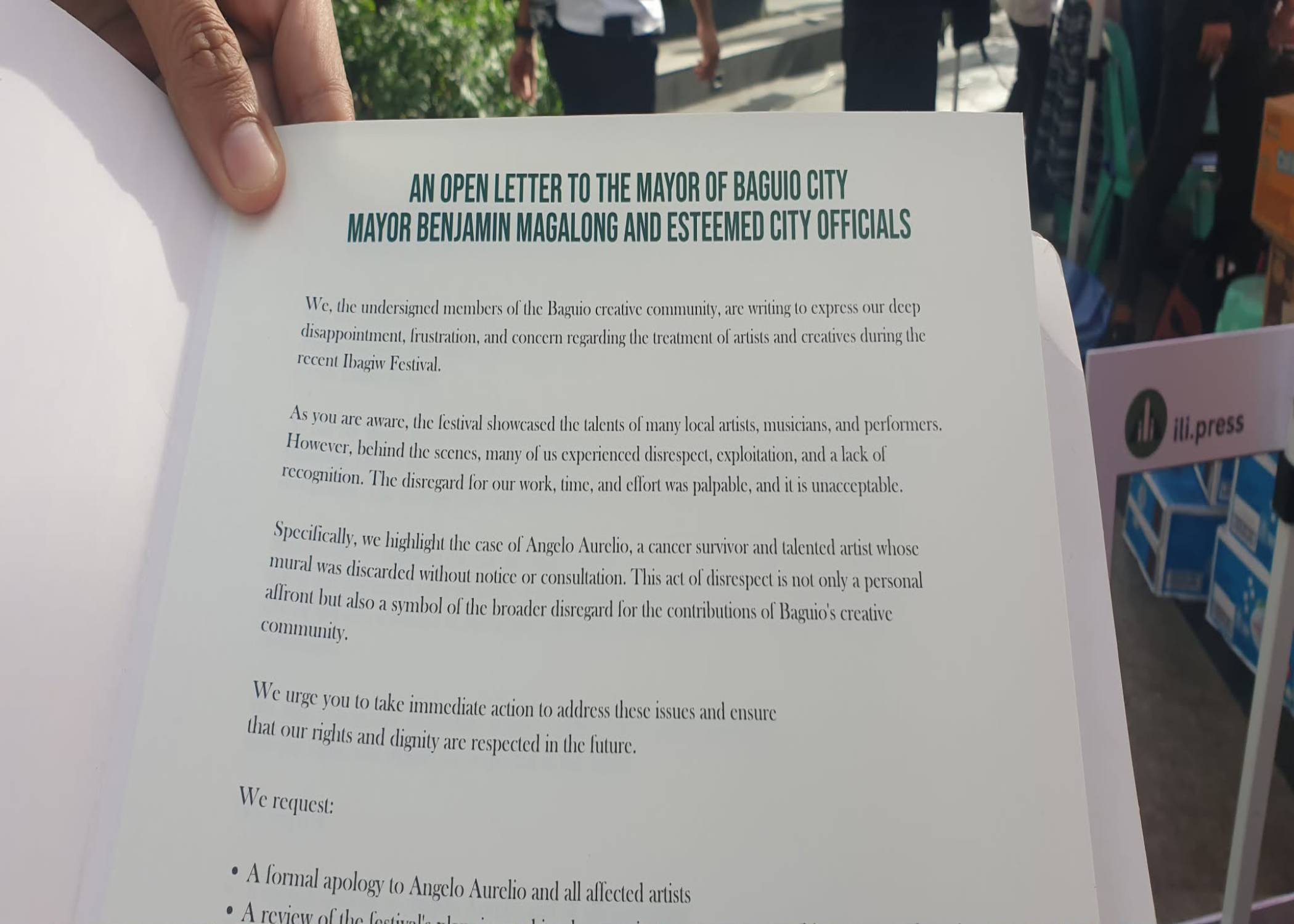 Artists ask Magalong for investigation